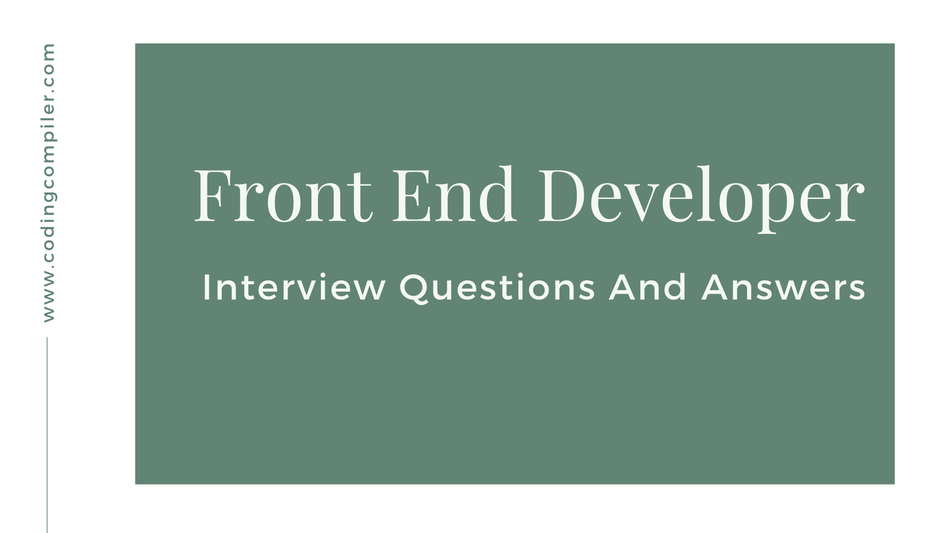 Front End Developer Interview Questions